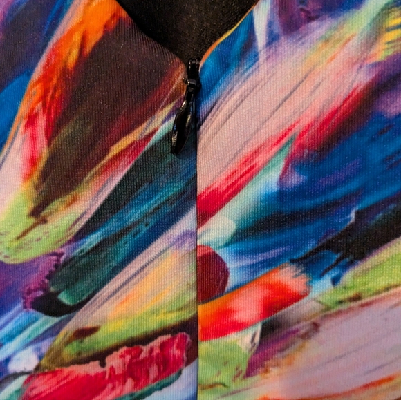 Joseph Ribkoff Vibrant Watercolour Sleeveless Fitted Dress - Picture 5 of 8